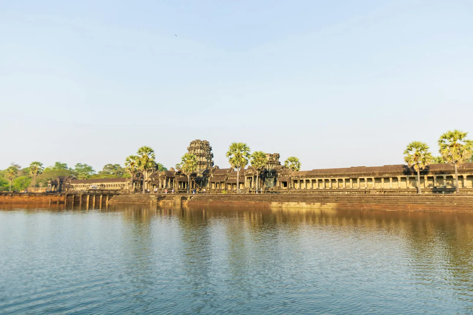 Angkor Wat temples seen from the Mekong river, one of the most breathtaking river cruise destinations in Asia