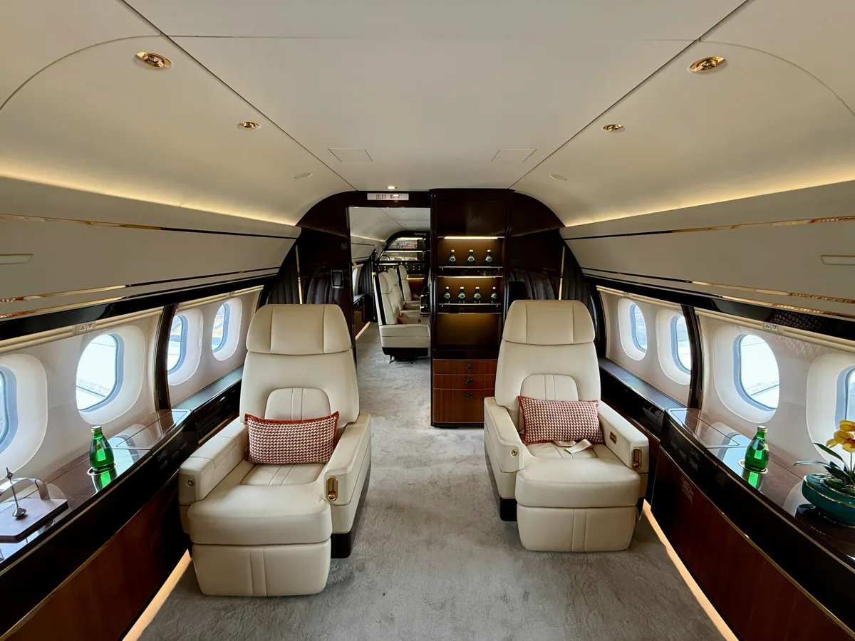 Private jet holidays cabin interior
