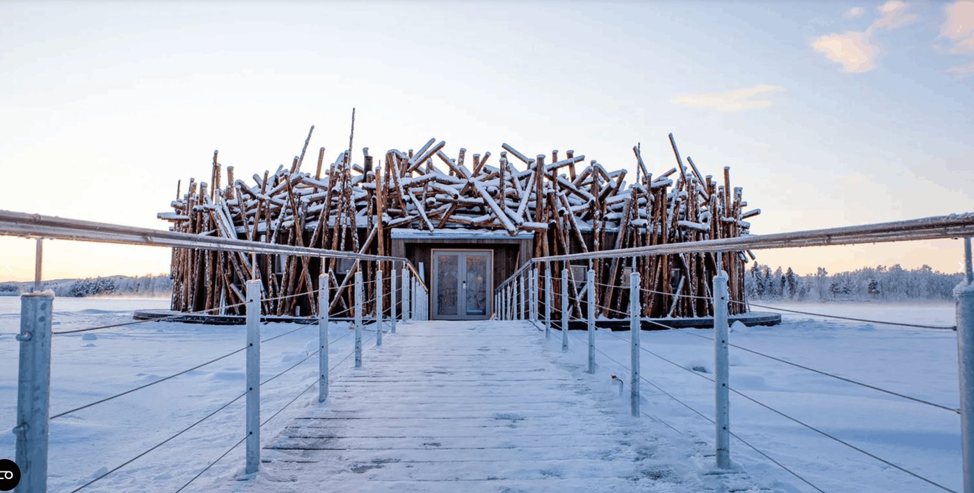 Arctic Bath floating wilderness hotel in Swedish Lapland