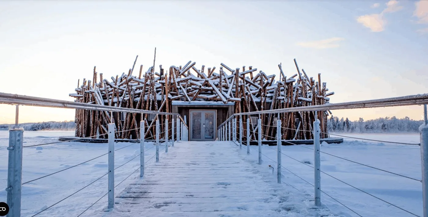 Arctic Bath floating wilderness hotel in Swedish Lapland