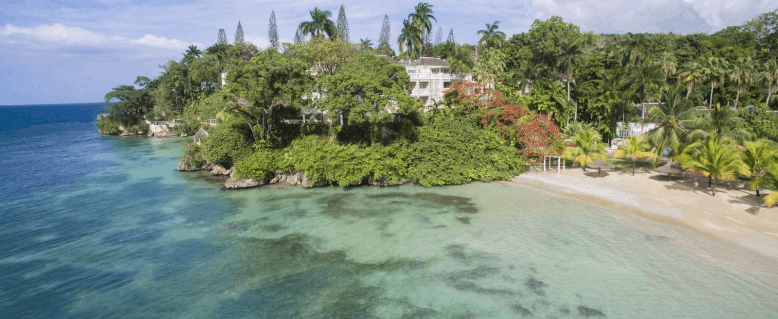 Swimming pool overlooking the Caribbean Sea at Couples Sans Souci in Ocho Rios, Jamaica