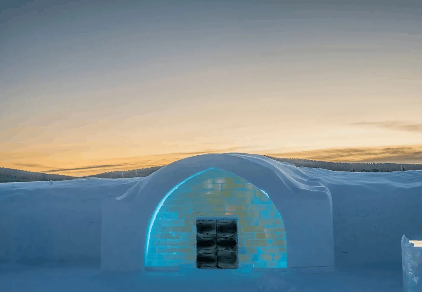 An ice-carved suite at the Icehotel in Jukkasjärvi, Swedish Lapland