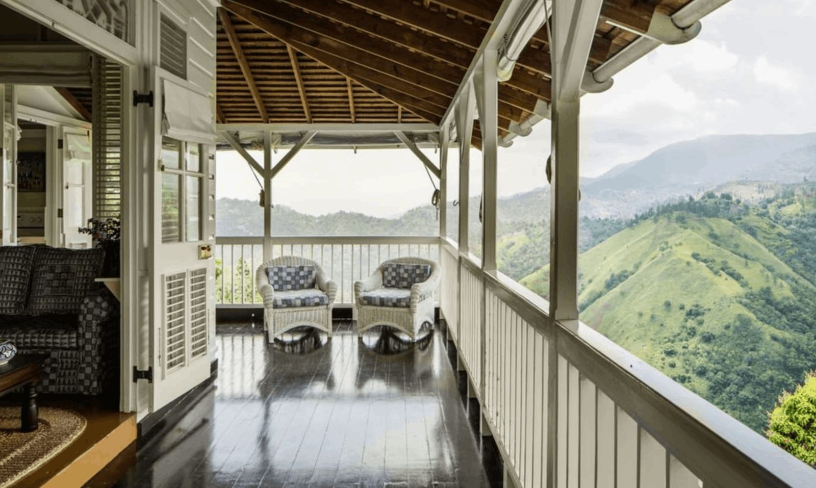 Infinity pool overlooking the mountains and Kingston at Strawberry Hill, Jamaica