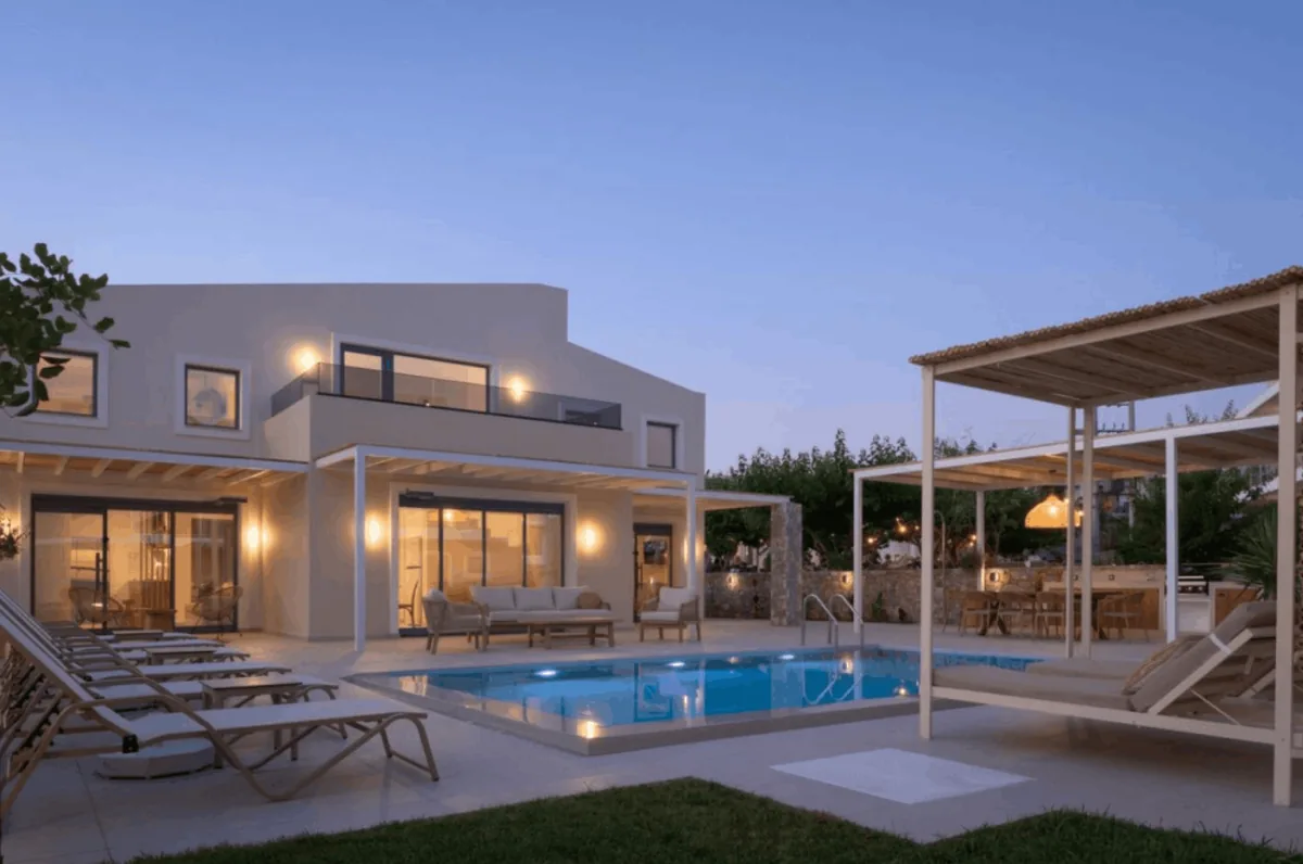 Chania 29 at Kavros near Georgioupoli, two neighbouring Crete villas with two pools, ideal for larger groups.