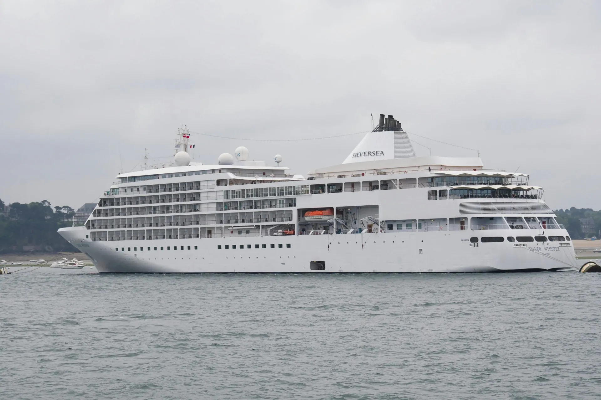 Silversea cruise ship on calm water