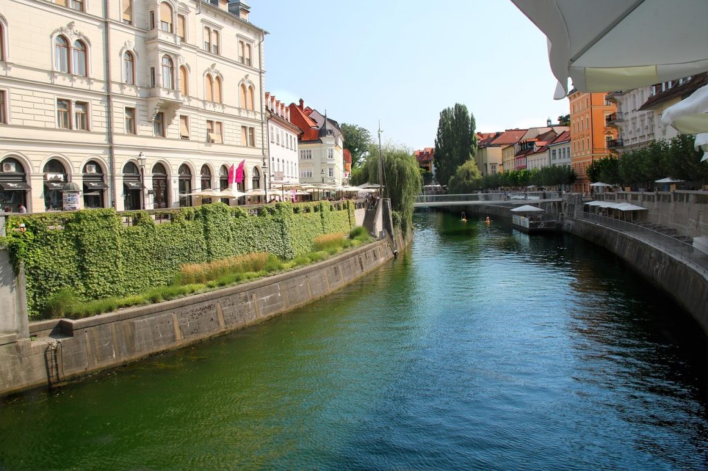ljubljana old town river evening light slovenia